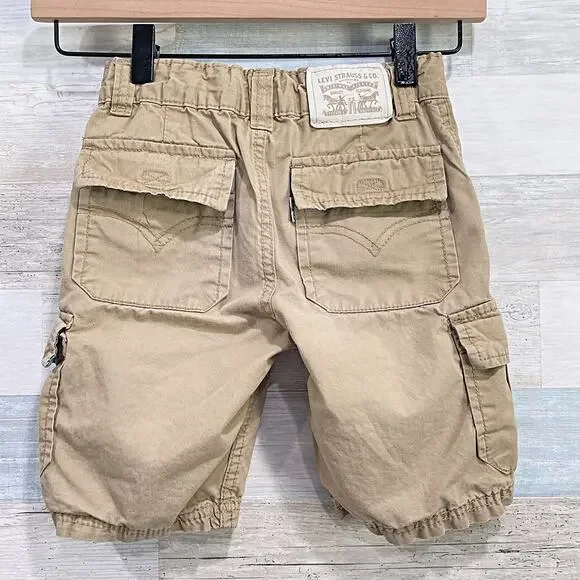 Levis Cargo Shorts Khaki Beige Cotton Boys 5 Regular - Picture 2 of 4